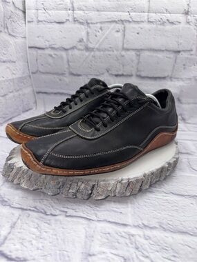 Cole Haan Mens Size 11 Black Leather Driving Shoes Casual Classic N*ke Air Soles